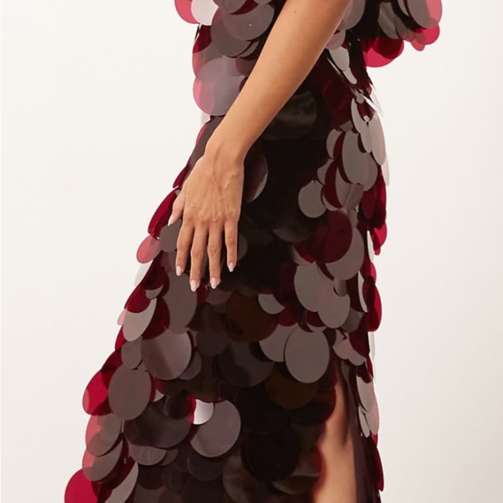 ASOS Arrange high neck Burgundy Sequin Dress